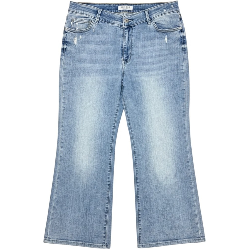 Judy Blue Light Wash High Rise Wide Leg Distressed Jeans Women Size 16W